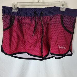 Pink and Purple Athletic Shorts with Elastic Waistband
